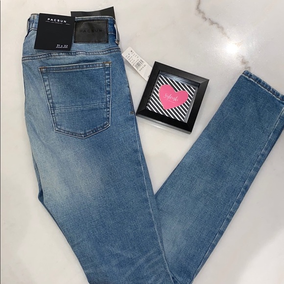🔥PacSun Medium Destroy Stacked Skinny Jeans NWT - Picture 9 of 10